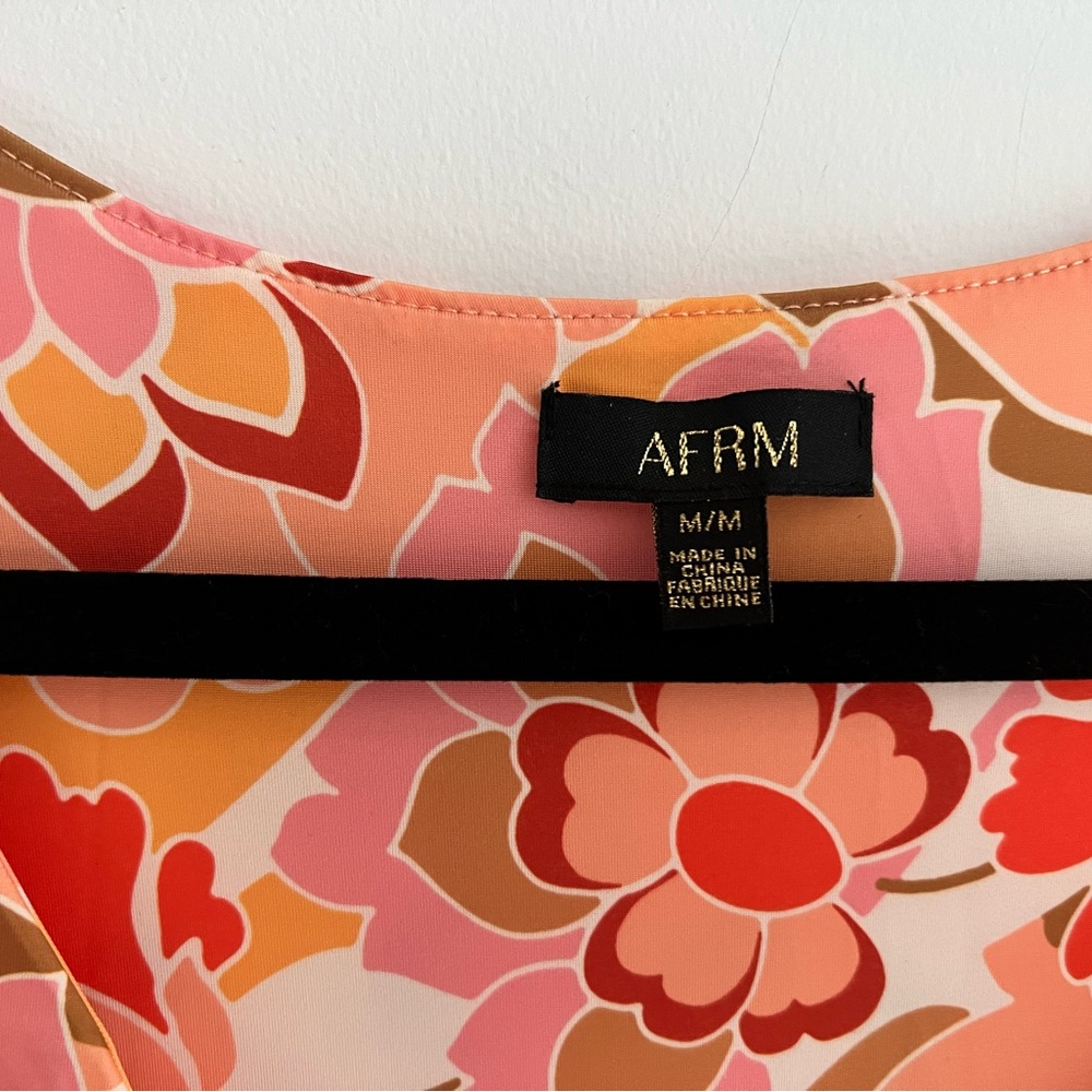 AFRM Orange Pink Floral Maxi Dress - Picture 4 of 10